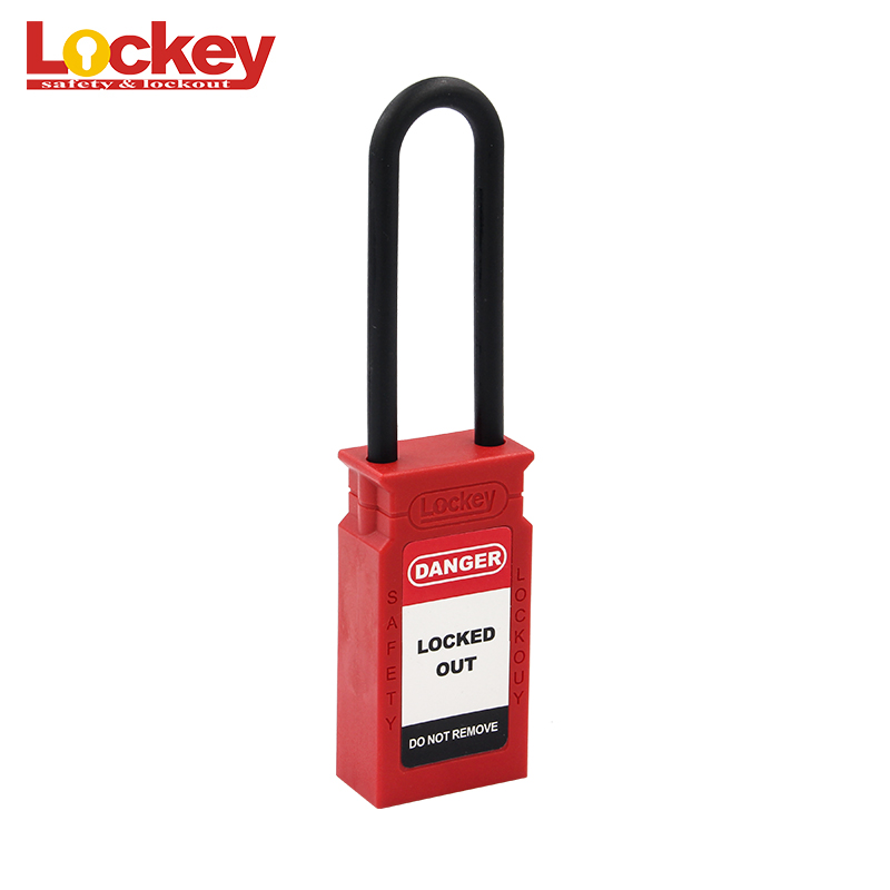 Lockout Tagout Cadenas de sécurité à anse en plastique de 76 mm de long CPL76P