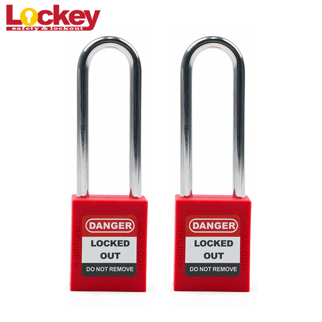 Lockey – serrure de sécurité loto à anse longue de 76mm, cadenas de verrouillage P38S